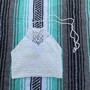 🌺 P.S. Erin Wasson White Crochet Crop Top 🌺